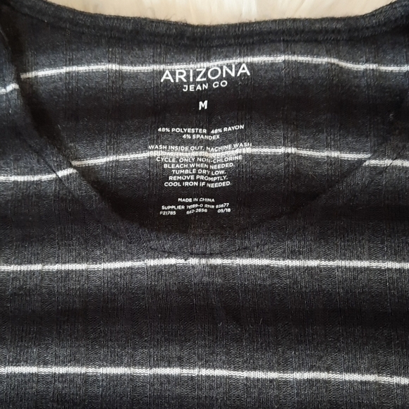 Arizona & Co. Black Striped Ribbed Tank Top - Picture 4 of 5